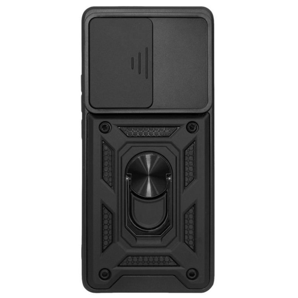 Husa pentru Oppo Reno10 / Reno10 Pro, SKYDDAR INNOVATION, CamShield, Inel magnetic, set cu sticker, Negru - 2 | YEO