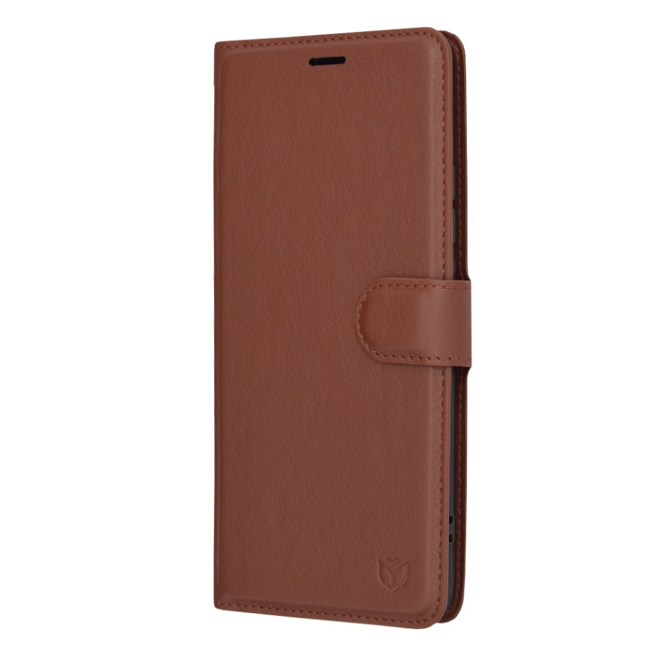 Husa pentru Oppo Reno10 / Reno10 Pro tip Carte, cu Portofel Interior, Finisaje Premium, SKYDDAR Leather Wallet - Maro - 3 | YEO