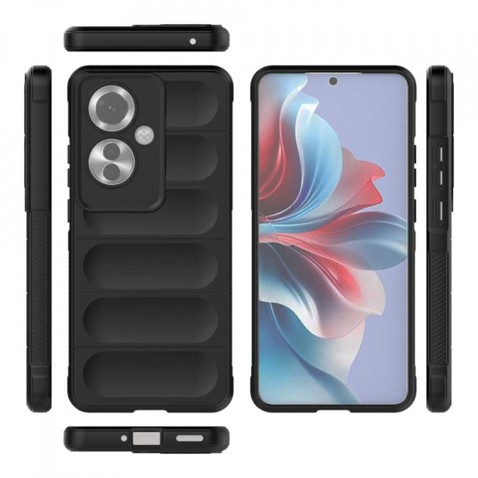 Husa pentru Oppo Reno11 F eleganta, din silicon mat, SKDR Vogue - Negru - 1 | YEO