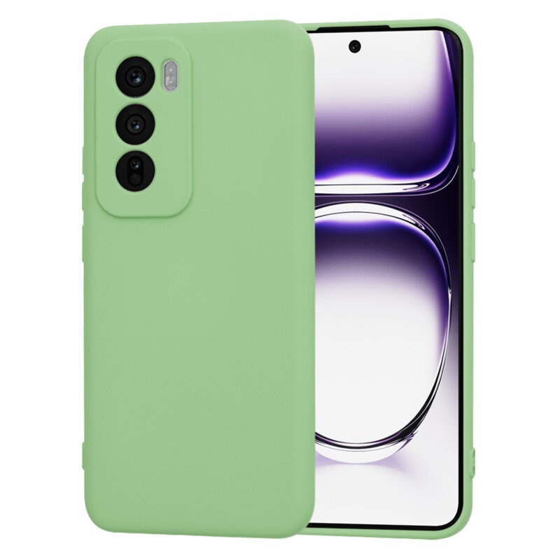 Husa pentru Oppo Reno12 din Silicon Catifelat, Protectie Premium, Skyddar SoftElegance - Verde deschis