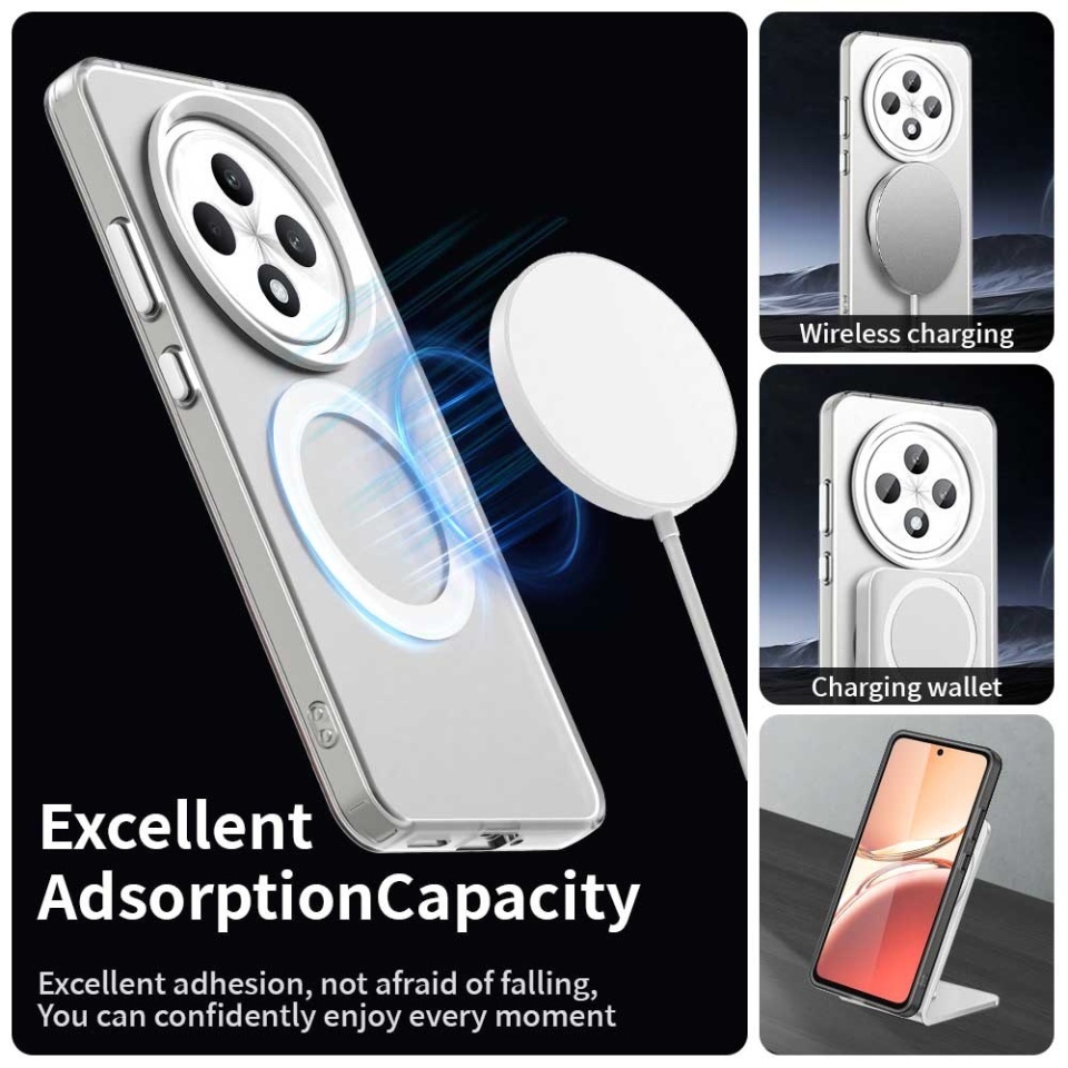 Husa pentru Oppo Reno12 F 5G / Reno12 FS 5G / Reno12 F 4G / Reno12 FS 4G, SKYDDAR INOVATION, CandyCase, Magsafe, set cu sticker, Alb - 1 | YEO