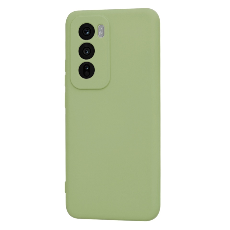 Husa pentru Oppo Reno12, SKYDDAR INNOVATION, din Silicon Catifelat, SoftElegance, set cu sticker, Verde - 2 | YEO