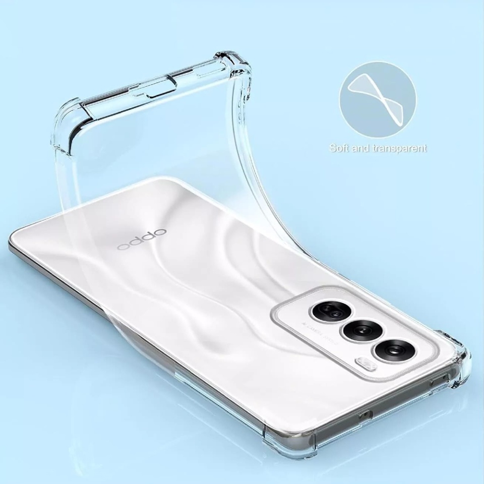Husa pentru Oppo Reno12 , SKYDDAR INNOVATION, Shockproof Clear din Silicon Slim, Transparenta, set cu sticker - 3 | YEO