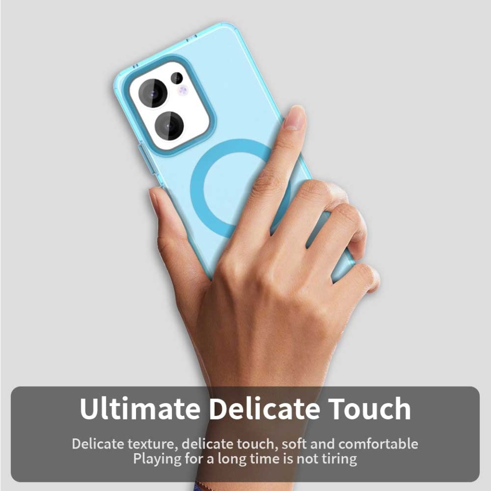 Husa pentru Oppo Reno13 F 4G / Reno13 F 5G / Reno13 FS 5G, SKYDDAR INOVATION, CandyCase, Magsafe, set cu sticker, Albastru - 3 | YEO