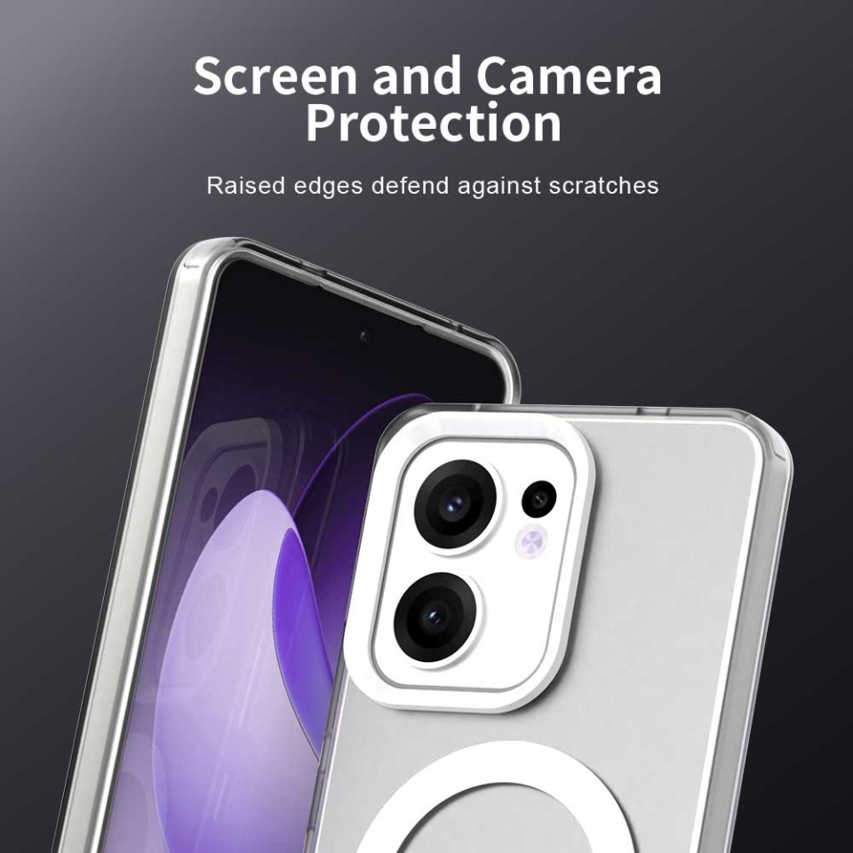 Husa pentru Oppo Reno13 F 4G / Reno13 F 5G / Reno13 FS 5G, SKYDDAR INOVATION, CandyCase, Magsafe, set cu sticker, Alb - 1 | YEO