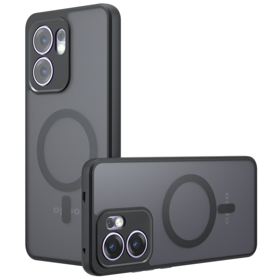 Husa pentru Oppo Reno13 F 4G / Reno13 F 5G / Reno13 FS 5G, SKYDDAR INNOVATION, PureFrost MagSafe, AntiSoc, set cu sticker, Negru frost