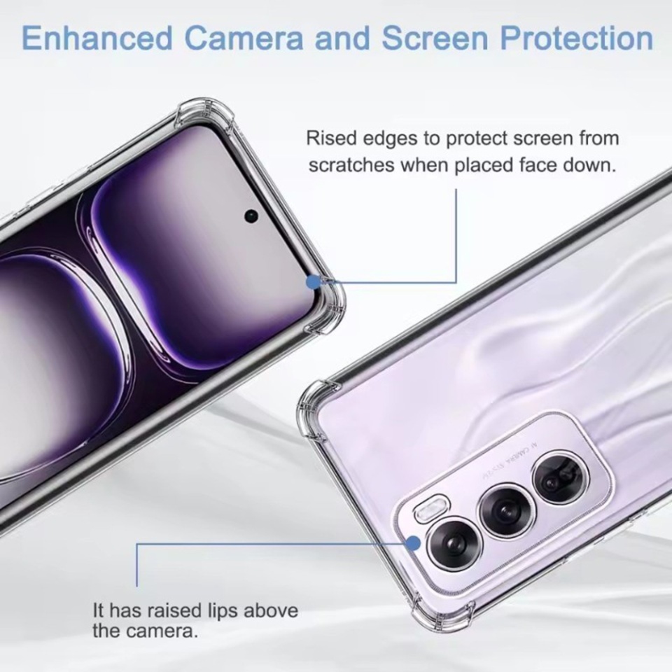 Husa pentru Oppo Reno13 F 4G / Reno13 F 5G , SKYDDAR INNOVATION, Shockproof Clear din Silicon Slim, Transparenta, set cu sticker - 2 | YEO