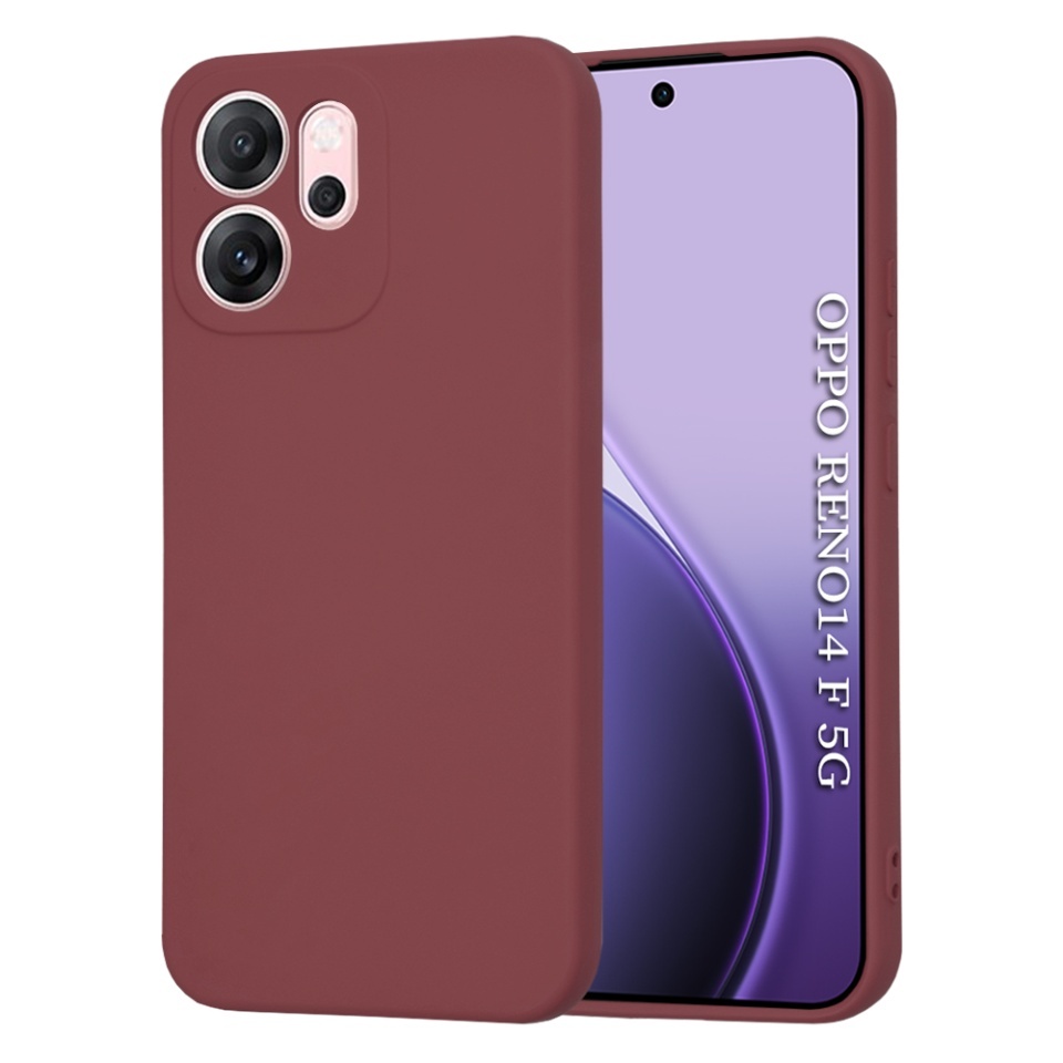 Husa pentru Oppo Reno14 F, SKYDDAR INNOVATION, din Silicon Catifelat, SoftElegance, set cu sticker, Bordo