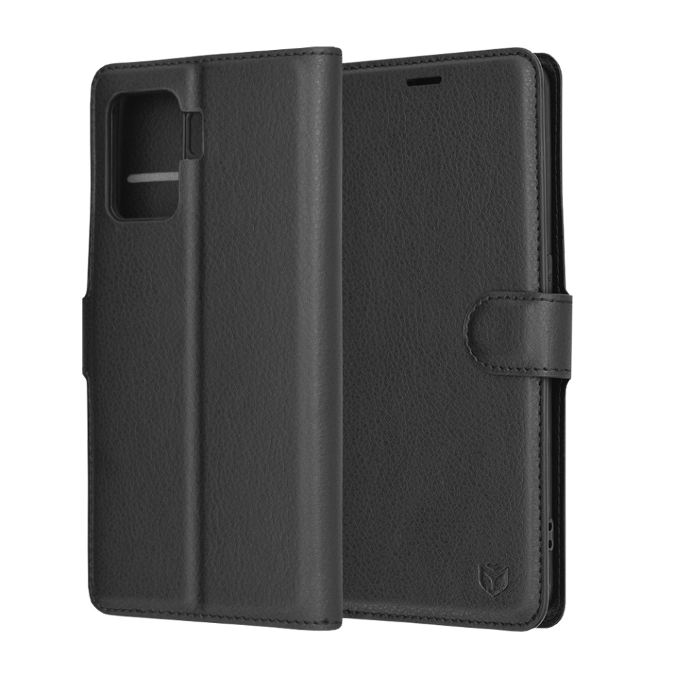 Husa pentru Oppo Reno5 Lite / A94 4G tip Carte, cu Portofel Interior, Finisaje Premium, SKYDDAR Leather Wallet - Negru