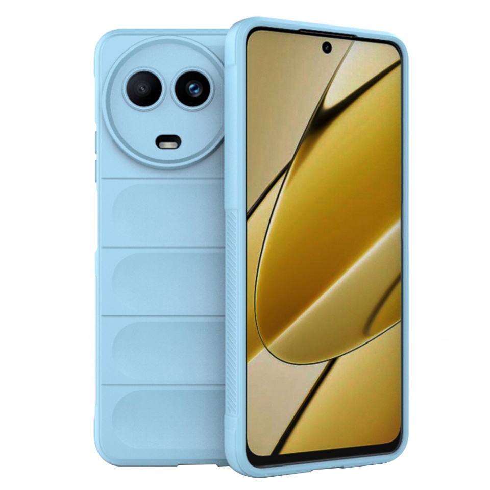 Husa pentru Realme 11 5G, SKYDDAR INNOVATION, Magic Shield, din Silicon Mat, set cu sticker, Bleu