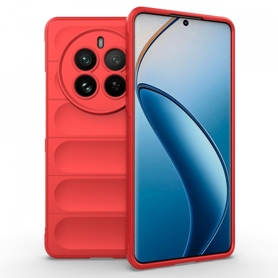 Husa pentru Realme 12 Pro / 12 Pro+ eleganta, din silicon mat, SKDR Vogue - Rosu