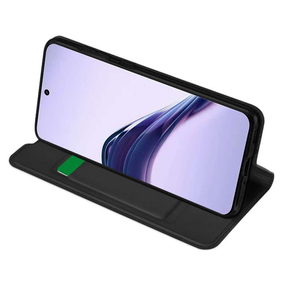 Husa pentru Realme 13 Pro / 13 Pro+, SKYDDAR INNOVATION, Magskin Book, tip Carte cu Portofel Interior, set cu sticker, Negru - 1 | YEO