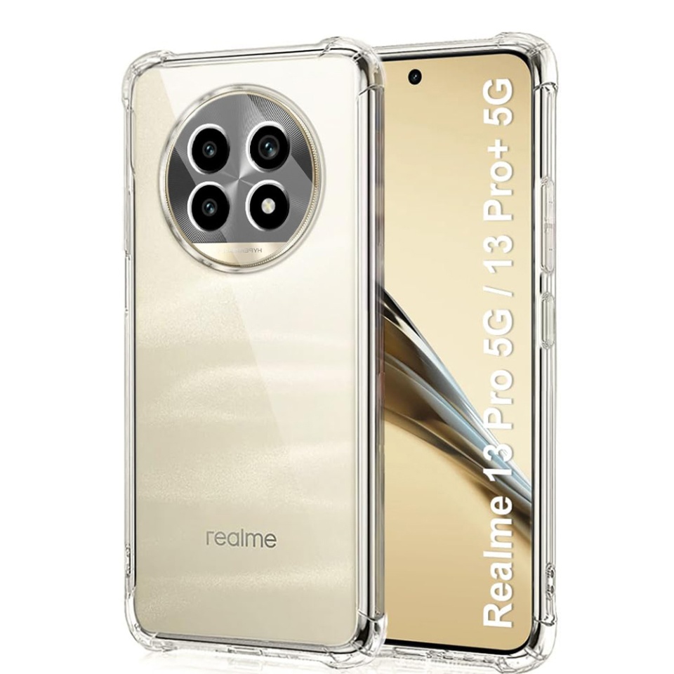 Husa pentru Realme 13 Pro / 13 Pro+ , SKYDDAR INNOVATION, Shockproof Clear din Silicon Slim, Transparenta, set cu sticker