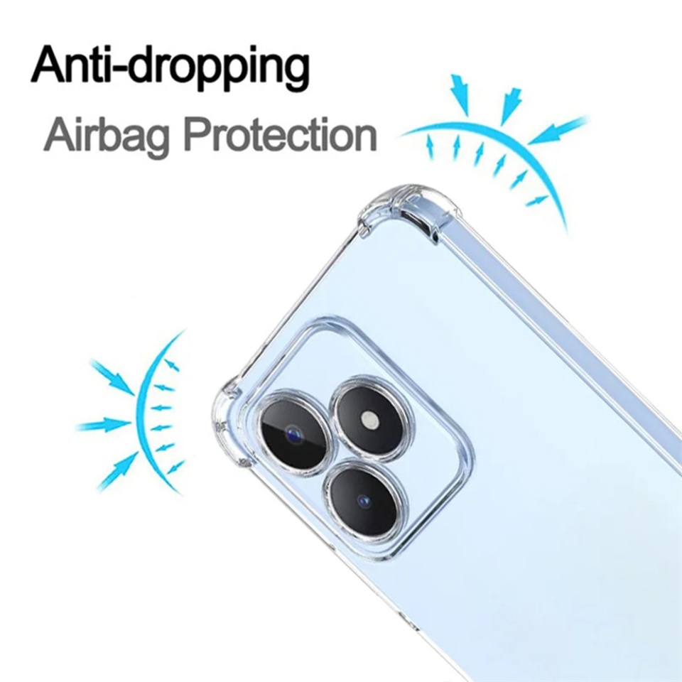 Husa pentru Realme C51 / Note 50 , SKYDDAR INNOVATION, Shockproof Clear din Silicon Slim, Transparenta, set cu sticker - 2 | YEO
