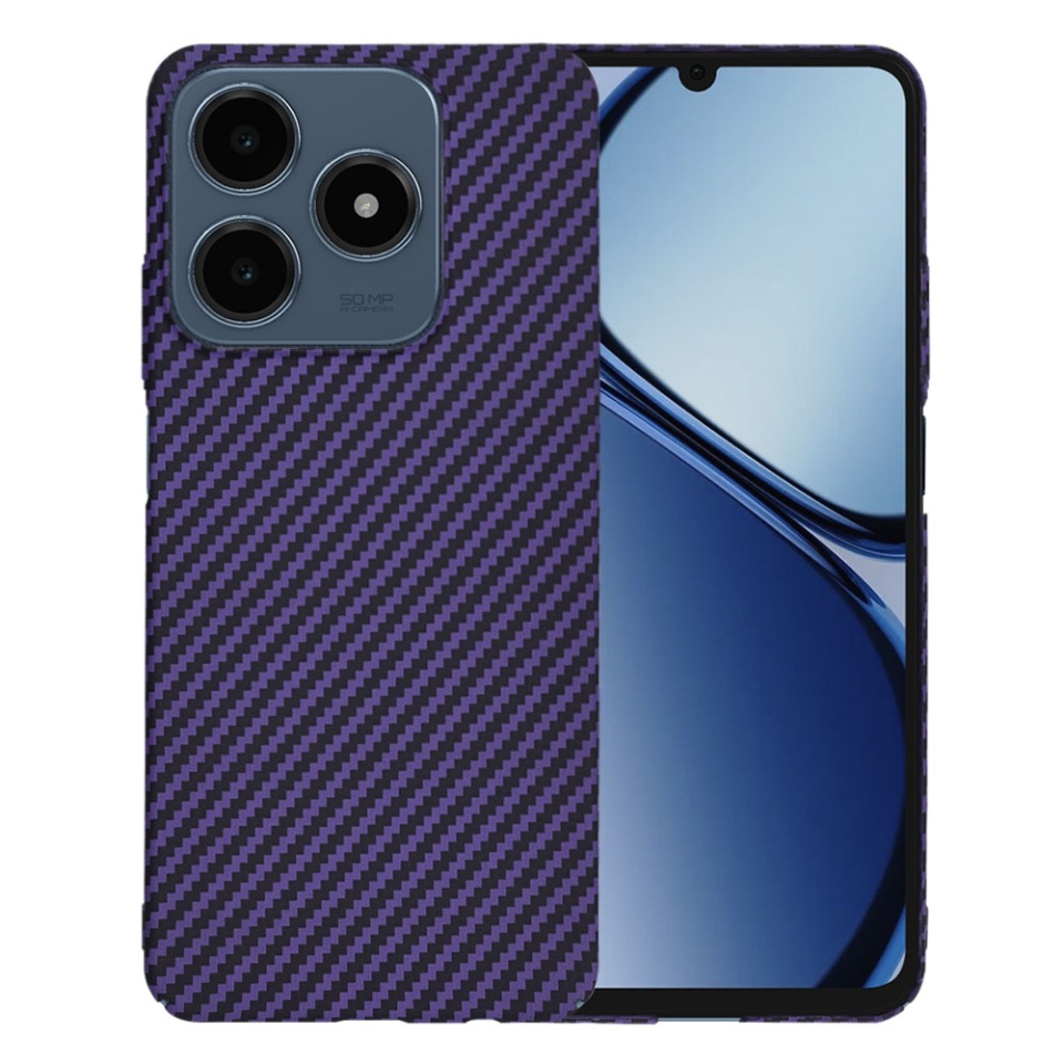 Husa pentru Realme C63 / C61, Finisaj Premium cu Textura de Carbon, Design Elegant, SKDR CarbonFlex - Mov