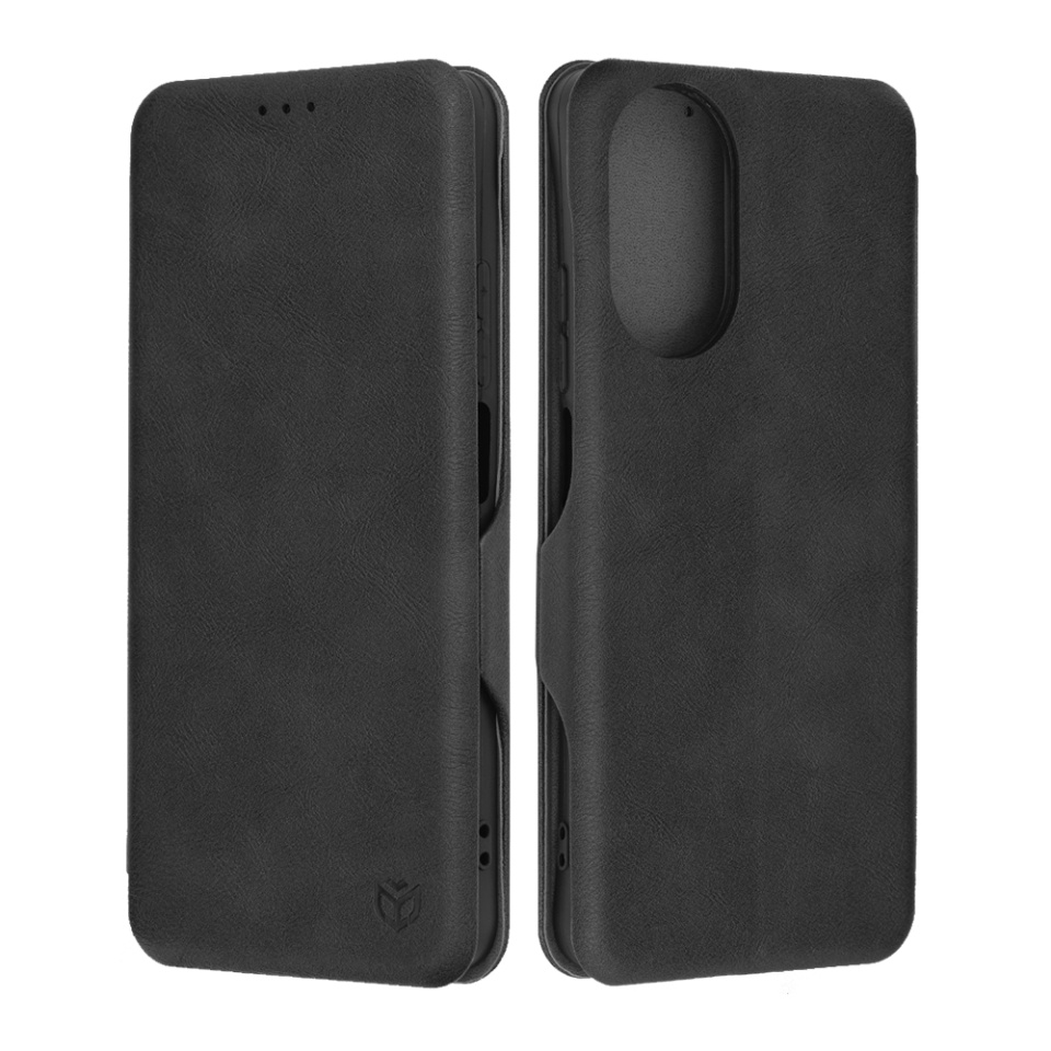 Husa pentru Realme C67 4G, SKYDDAR INNOVATION, Safe Wallet tip carte din Piele Ecologica, Suport Carduri, Inchidere Magnetica, Negru, set cu sticker