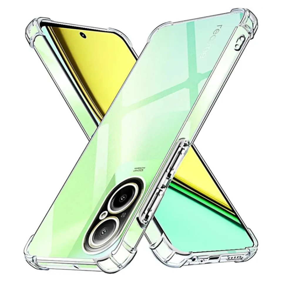 Husa pentru Realme C67 4G , SKYDDAR INNOVATION, Shockproof Clear din Silicon Slim, Transparenta, set cu sticker