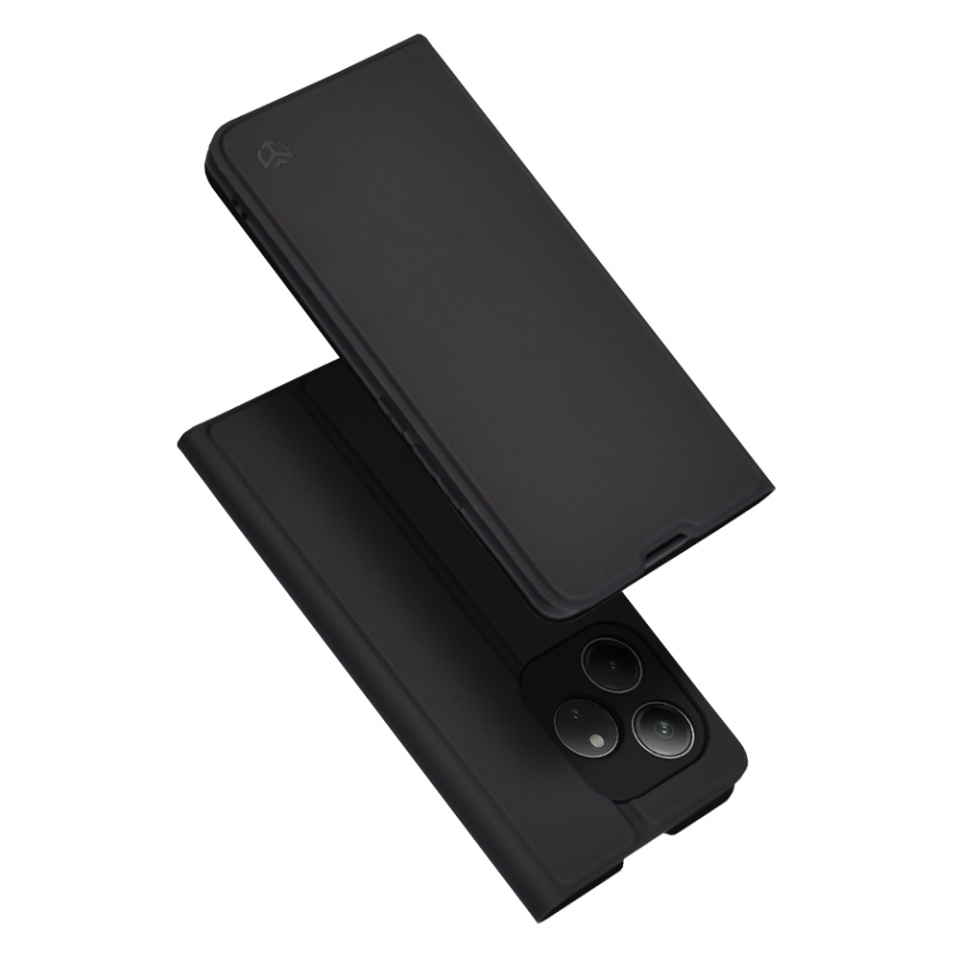Husa pentru Realme GT 6 / GT 6T, SKYDDAR INNOVATION, Magskin Book, tip Carte cu Portofel Interior, set cu sticker, Negru