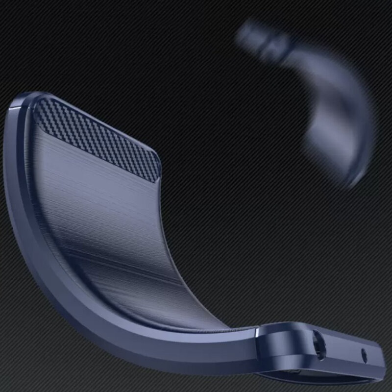 Husa pentru Realme GT 7 Pro din Silicon Premium, Slim, cu textura Fibra Carbon - Albastru - 2 | YEO