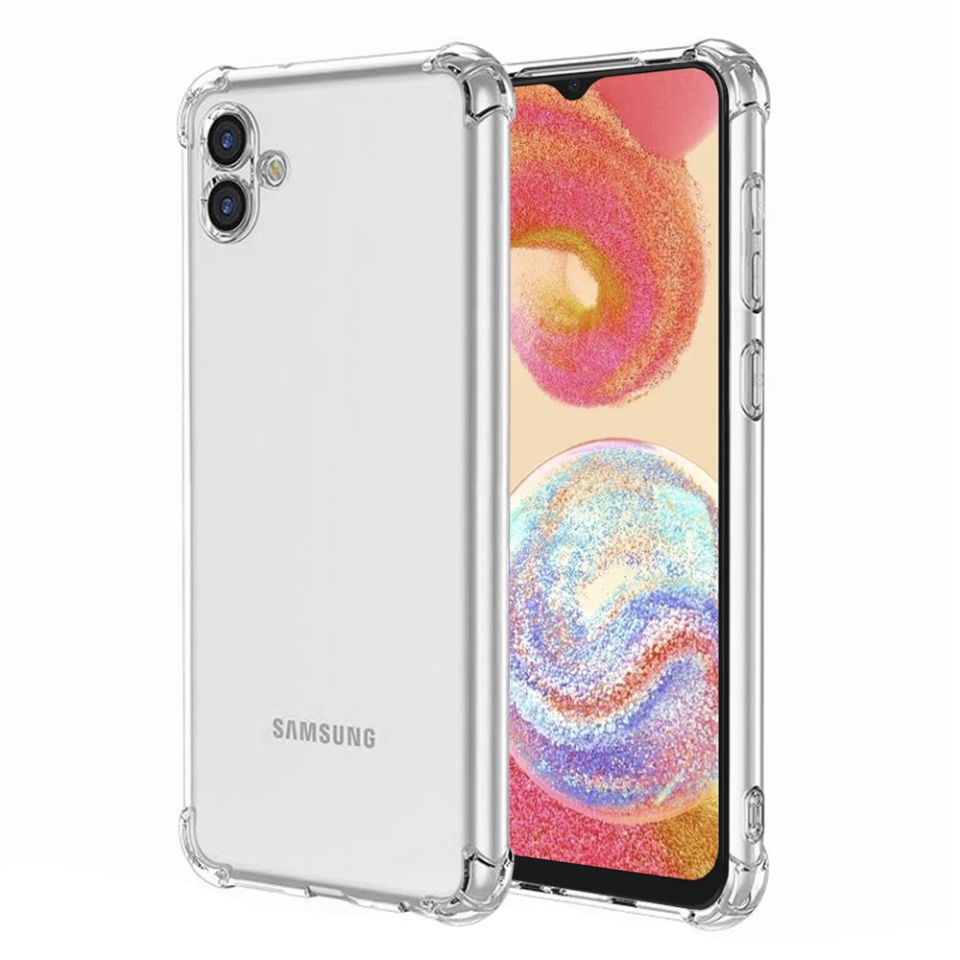 Husa pentru Samsung Galaxy A04e / Galaxy M04 , SKYDDAR INNOVATION, Shockproof Clear din Silicon Slim, Transparenta, set cu sticker