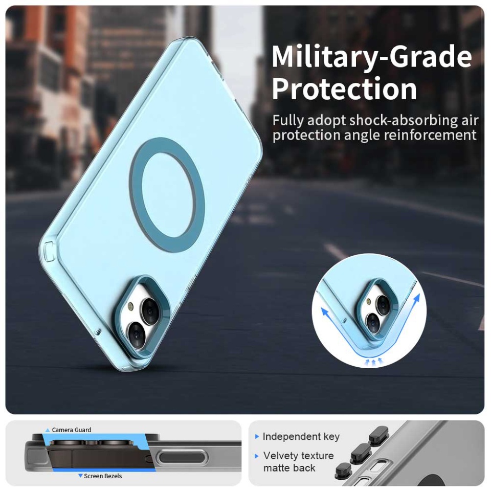 Husa pentru Samsung Galaxy A05, SKYDDAR INOVATION, CandyCase, Magsafe, set cu sticker, Albastru - 2 | YEO