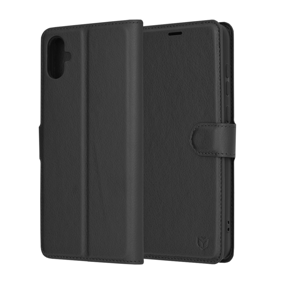 Husa pentru Samsung Galaxy A05 tip Carte, cu Portofel Interior, Finisaje Premium, SKYDDAR Leather Wallet - Negru