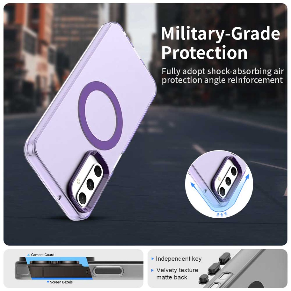 Husa pentru Samsung Galaxy A05s, SKYDDAR INOVATION, CandyCase, Magsafe, set cu sticker, Mov - 2 | YEO
