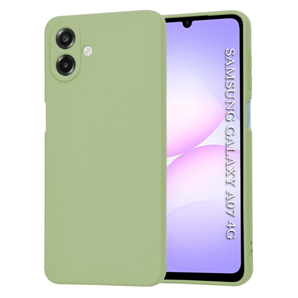 Husa pentru Samsung Galaxy A07 4G, SKYDDAR INNOVATION, din Silicon Catifelat, SoftElegance, set cu sticker, Verde