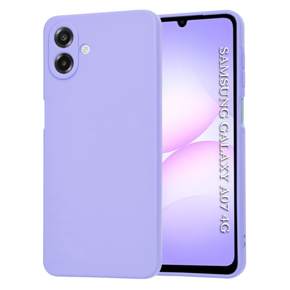 Husa pentru Samsung Galaxy A07 4G, SKYDDAR INNOVATION, din Silicon Catifelat, SoftElegance, set cu sticker, Violet