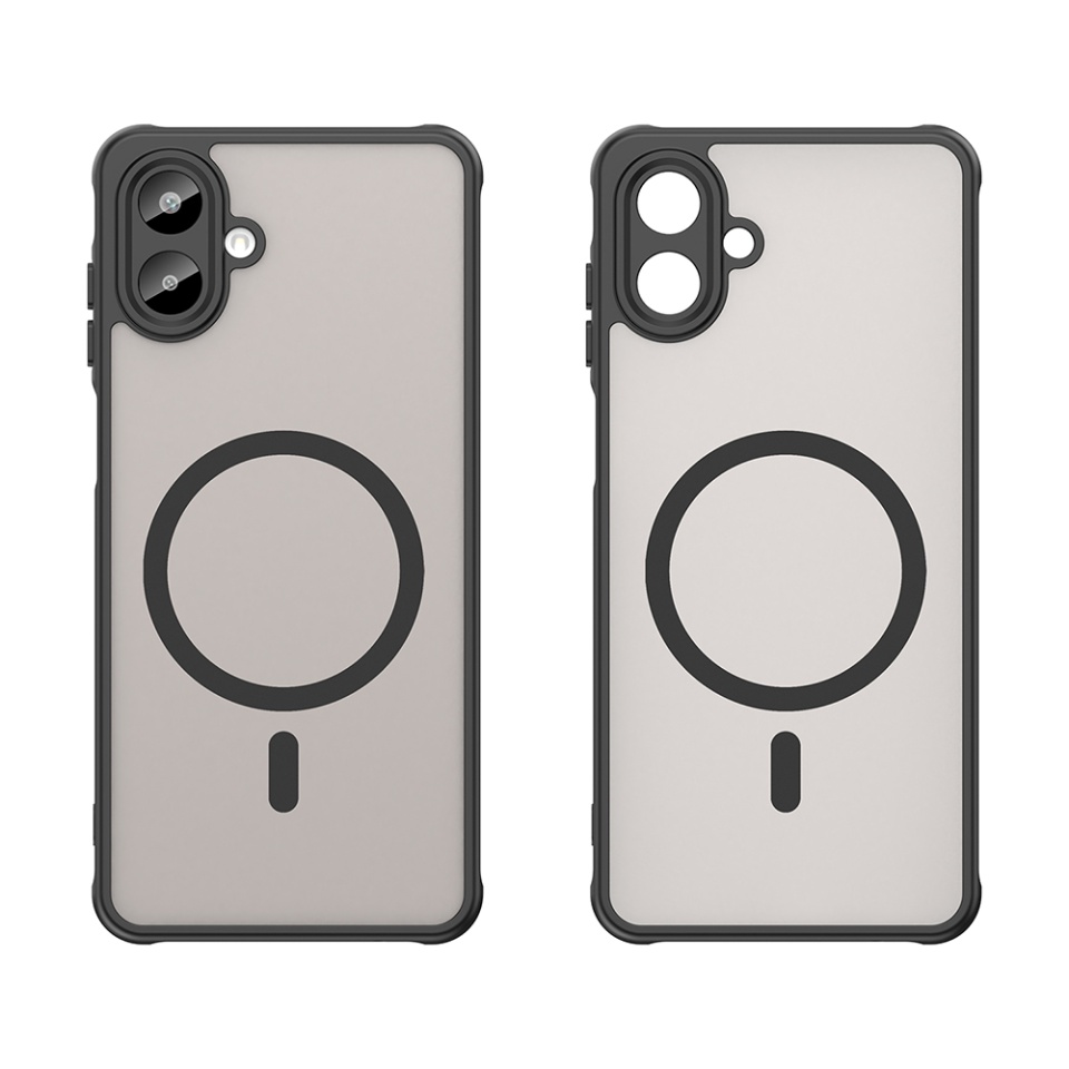 Husa pentru Samsung Galaxy A07 4G, SKYDDAR INNOVATION, HaloFrost MagSafe II, Antisoc, set cu sticker, Negru - 1 | YEO