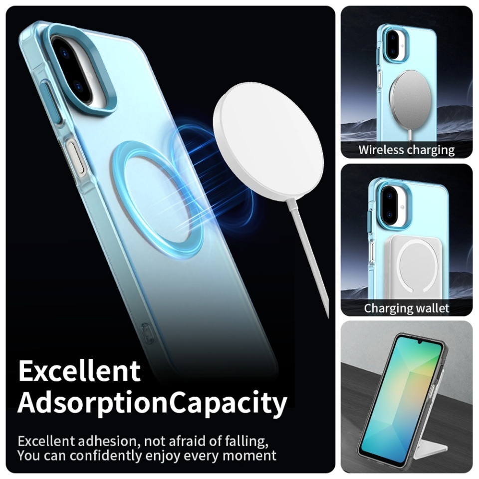 Husa pentru Samsung Galaxy A07 4G, SKYDDAR INOVATION, CandyCase, Magsafe, set cu sticker, Albastru - 1 | YEO