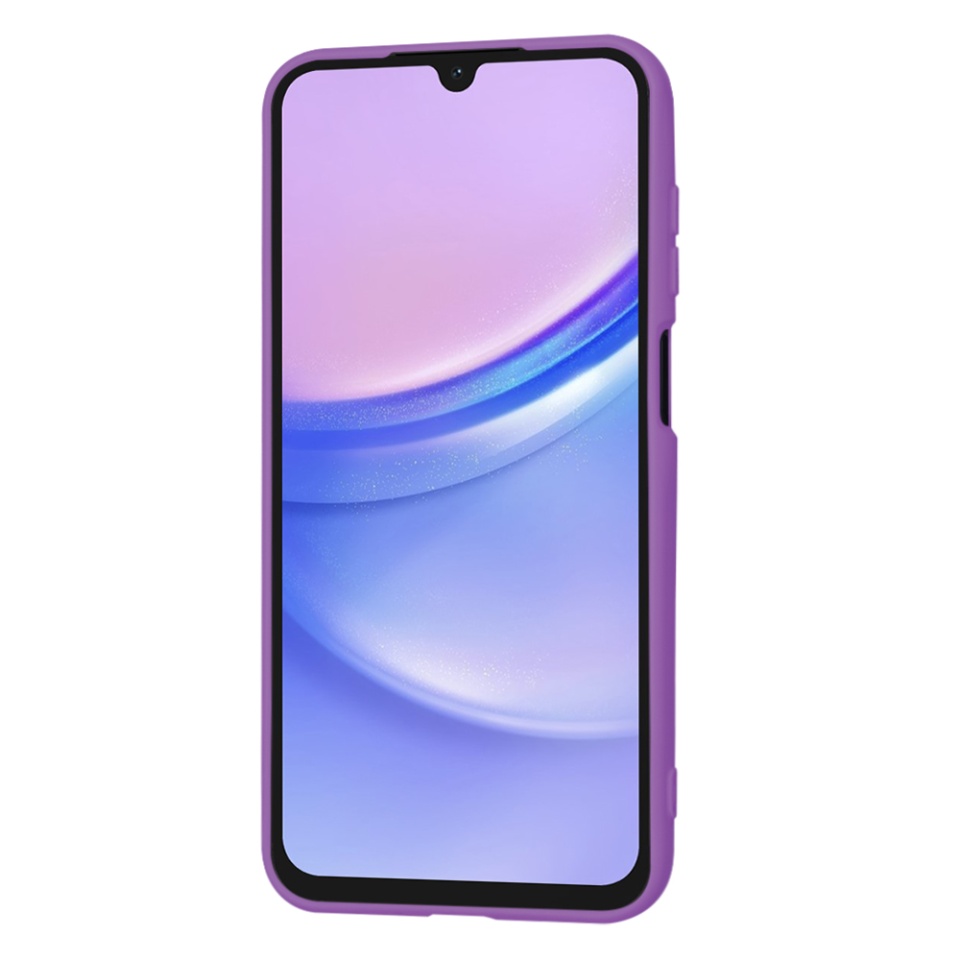 Husa pentru Samsung Galaxy A15 4G / Galaxy A15 5G, SKYDDAR INNOVATION, din Silicon Catifelat, SoftElegance , Mov, set cu sticker - 2 | YEO