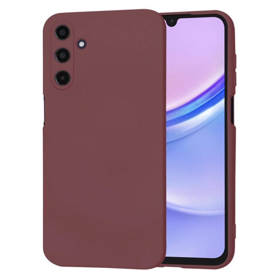 Husa pentru Samsung Galaxy A15 4G / Galaxy A15 5G, SKYDDAR INNOVATION, din Silicon Catifelat, SoftElegance , Bordo, set cu sticker