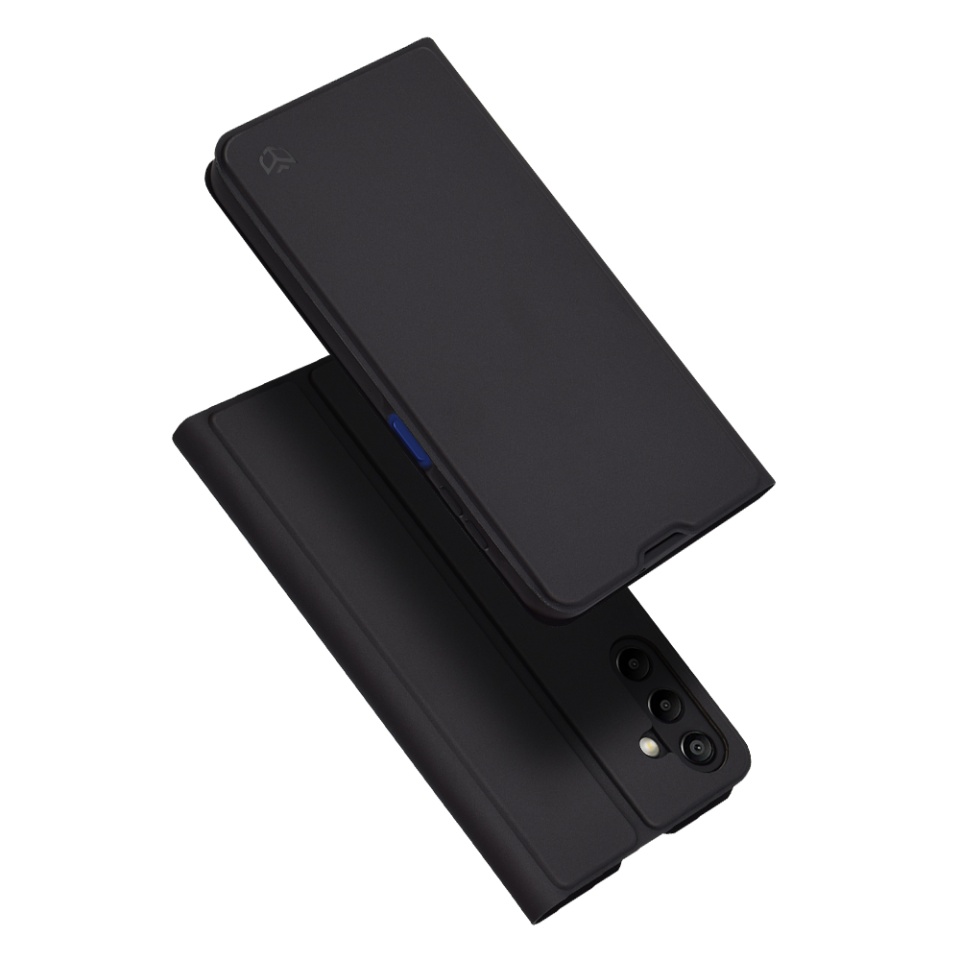 Husa pentru Samsung Galaxy A15 4G / Galaxy A15 5G, SKYDDAR INNOVATION, Magskin Book, tip Carte cu Portofel Interior, set cu sticker, Negru