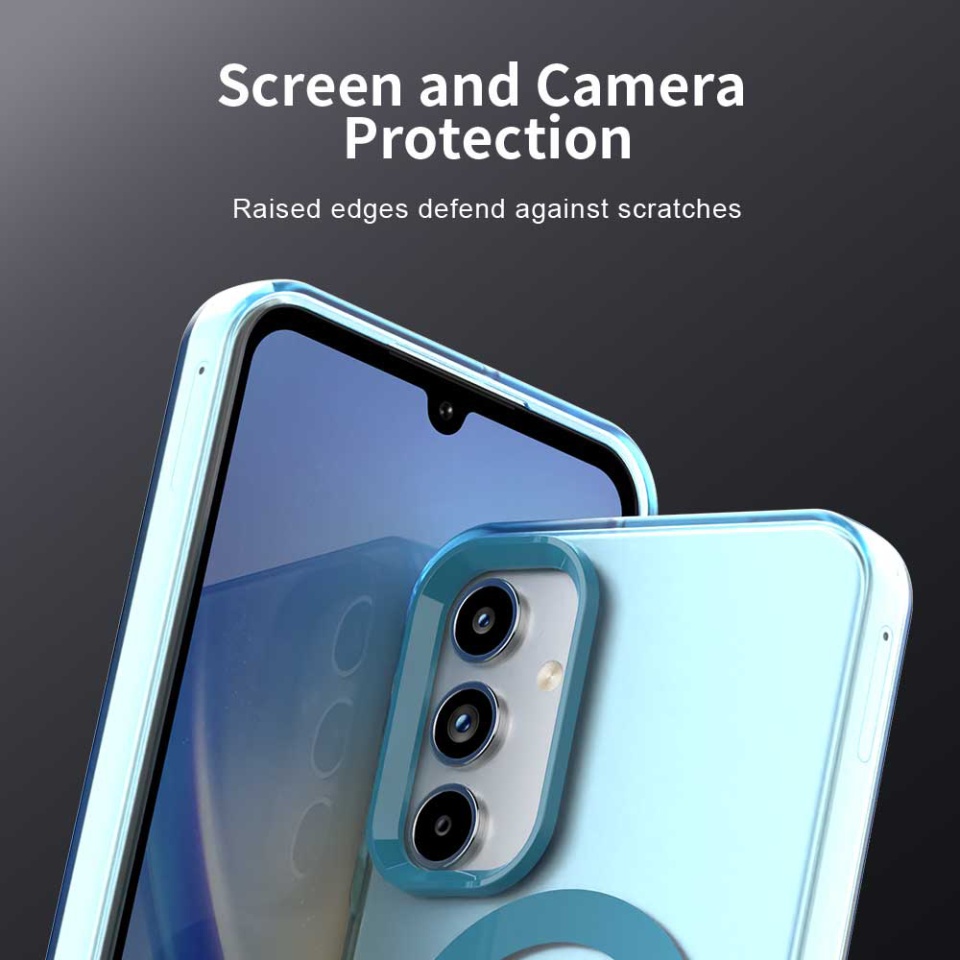 Husa pentru Samsung Galaxy A15 4G / Galaxy A15 5G, SKYDDAR INOVATION, CandyCase, Magsafe, set cu sticker, Albastru - 2 | YEO