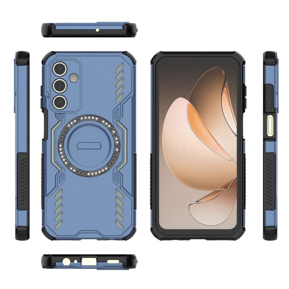 Husa pentru Samsung Galaxy A15 4G / Galaxy A15 5G, SKYDDAR INOVATION, ArmorMag, Magsafe, set cu sticker, Albastru - 3 | YEO
