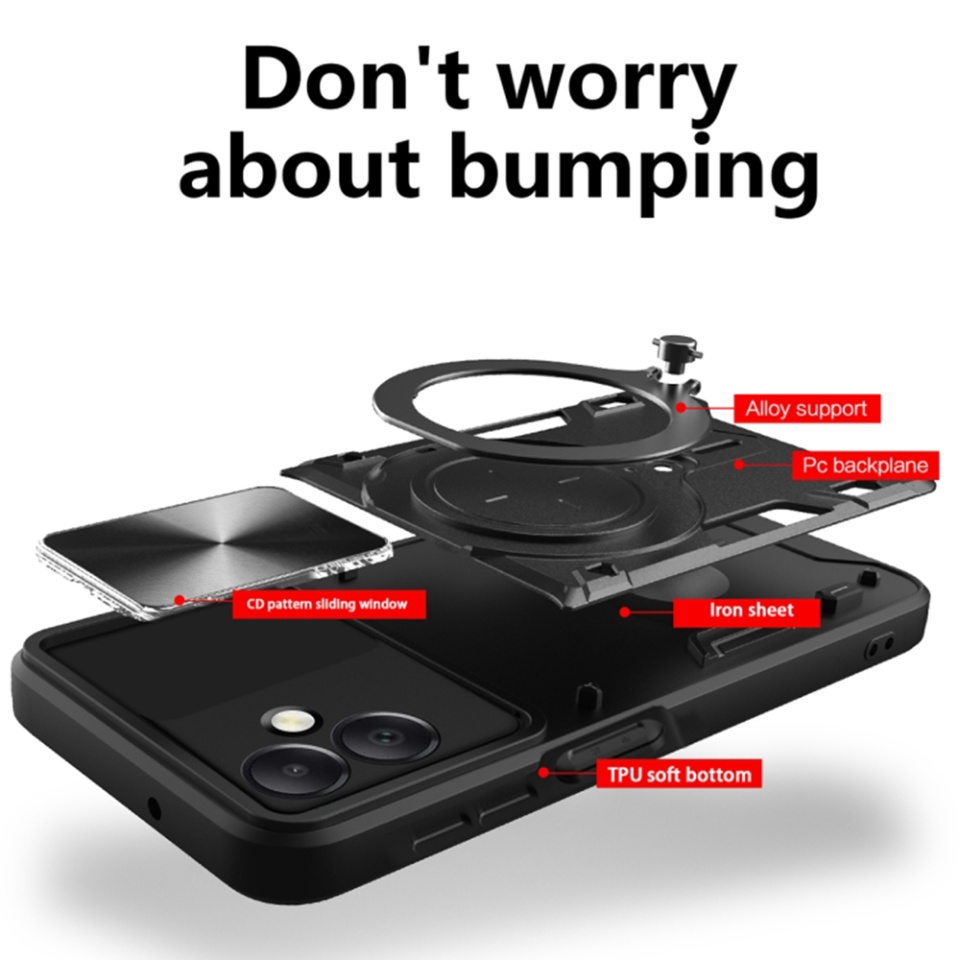 Husa pentru Samsung Galaxy A17 5G, SKYDDAR INNOVATION, CamGuard Pro, Inel Magnetic, Protectie Camera, set cu sticker, Negru - 1 | YEO