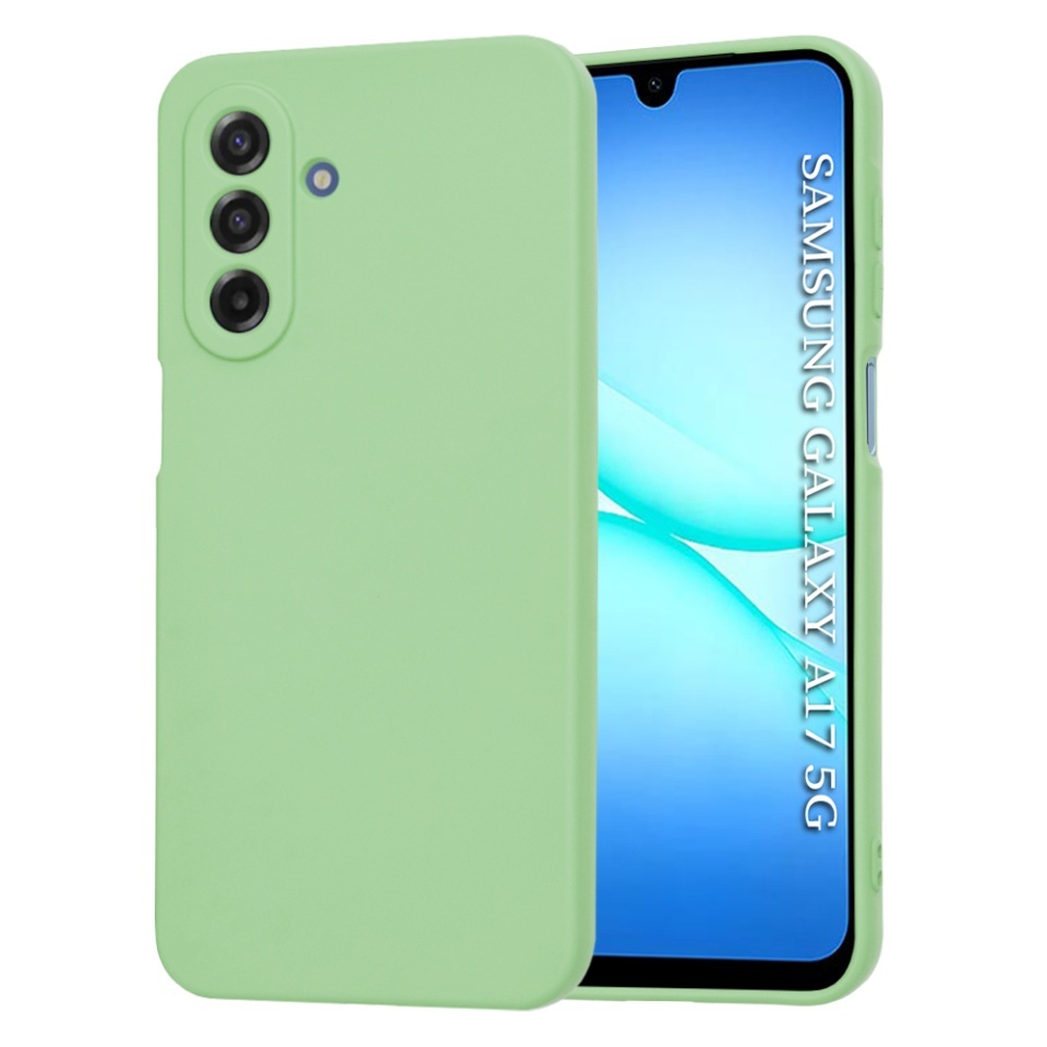 Husa pentru Samsung Galaxy A17 5G, SKYDDAR INNOVATION, din Silicon Catifelat, SoftElegance, set cu sticker, Verde deschis