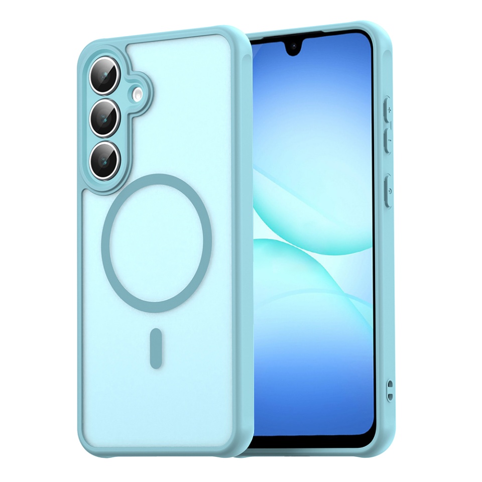 Husa pentru Samsung Galaxy A17 5G, SKYDDAR INNOVATION, HaloFrost MagSafe II, Antisoc, set cu sticker, Verde menta