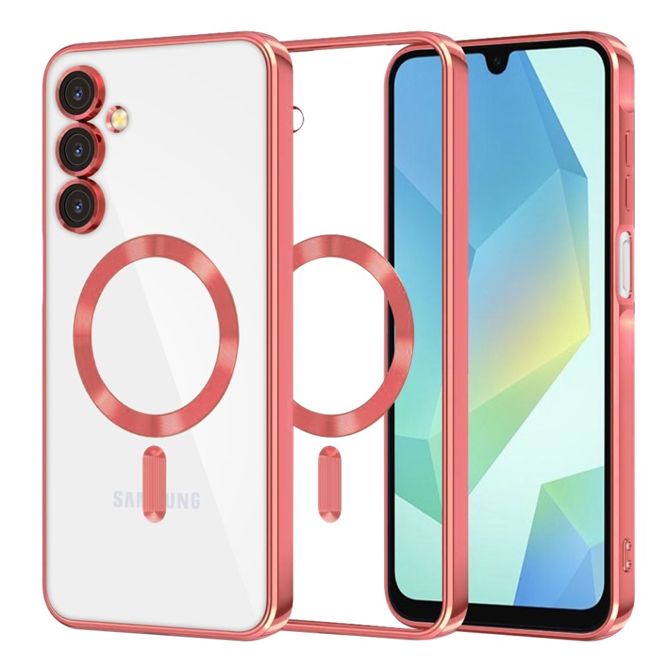Husa pentru Samsung Galaxy A17 5G, SKYDDAR INNOVATION, Luxury Shield Magsafe, Protectie Antisoc, set cu sticker, Rosu