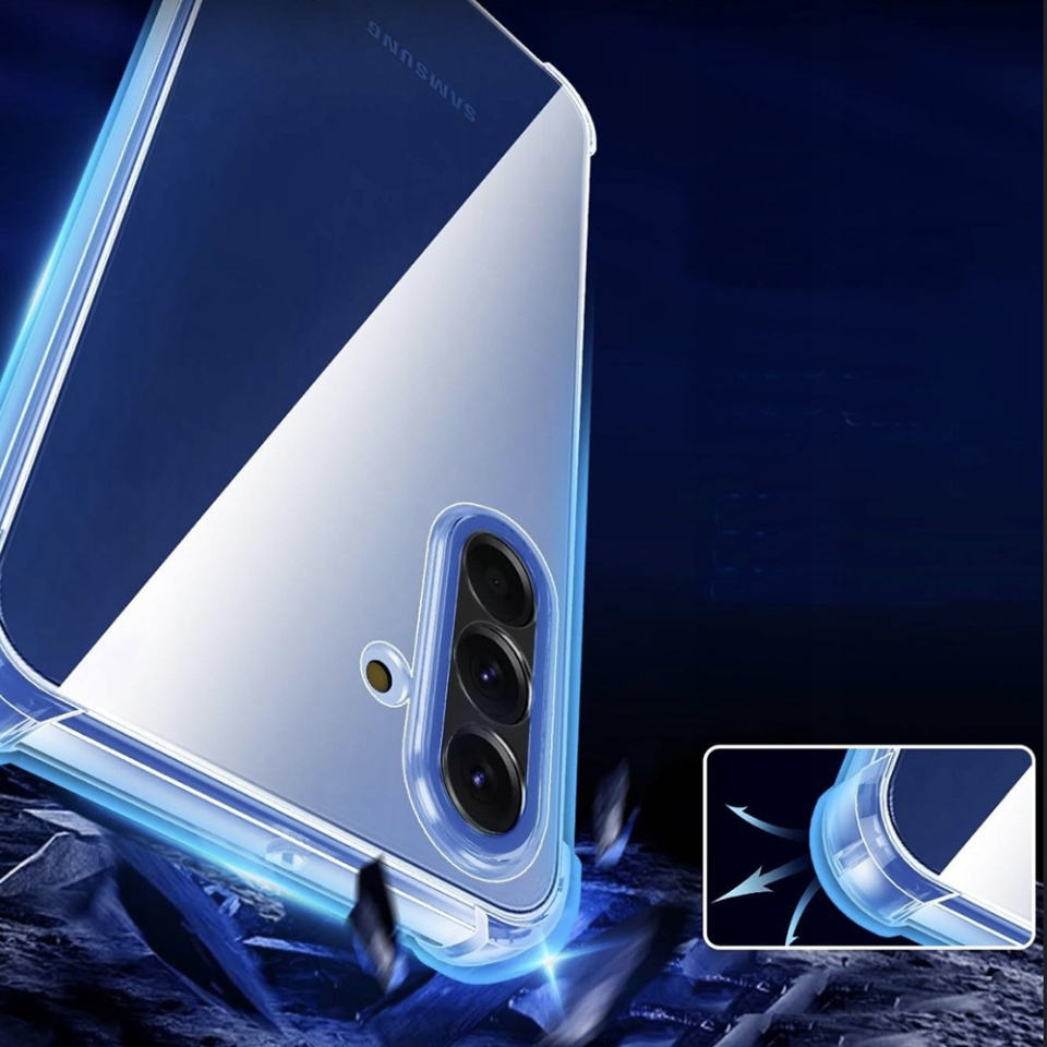 Husa pentru Samsung Galaxy A17 5G, SKYDDAR INNOVATION, Shockproof Clear Silicone, Silicon Slim, set cu sticker, Transparenta - 3 | YEO