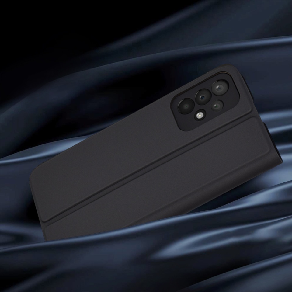 Husa pentru Samsung Galaxy A23 / Galaxy A23 5G, SKYDDAR INNOVATION, Magskin Book, tip Carte cu Portofel Interior, set cu sticker, Negru - 5