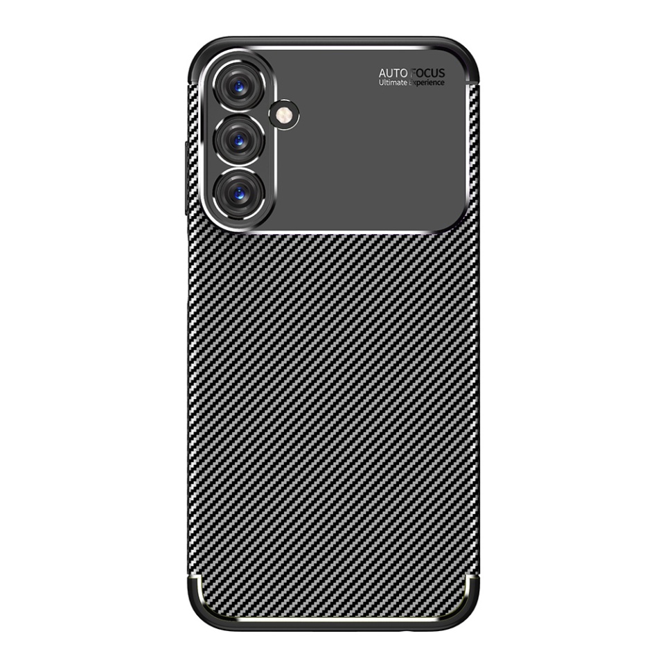 Husa pentru Samsung Galaxy A25 5G, SKYDDAR INNOVATION, CarbonFiber, Antisoc, Negru, set cu sticker - 1 | YEO