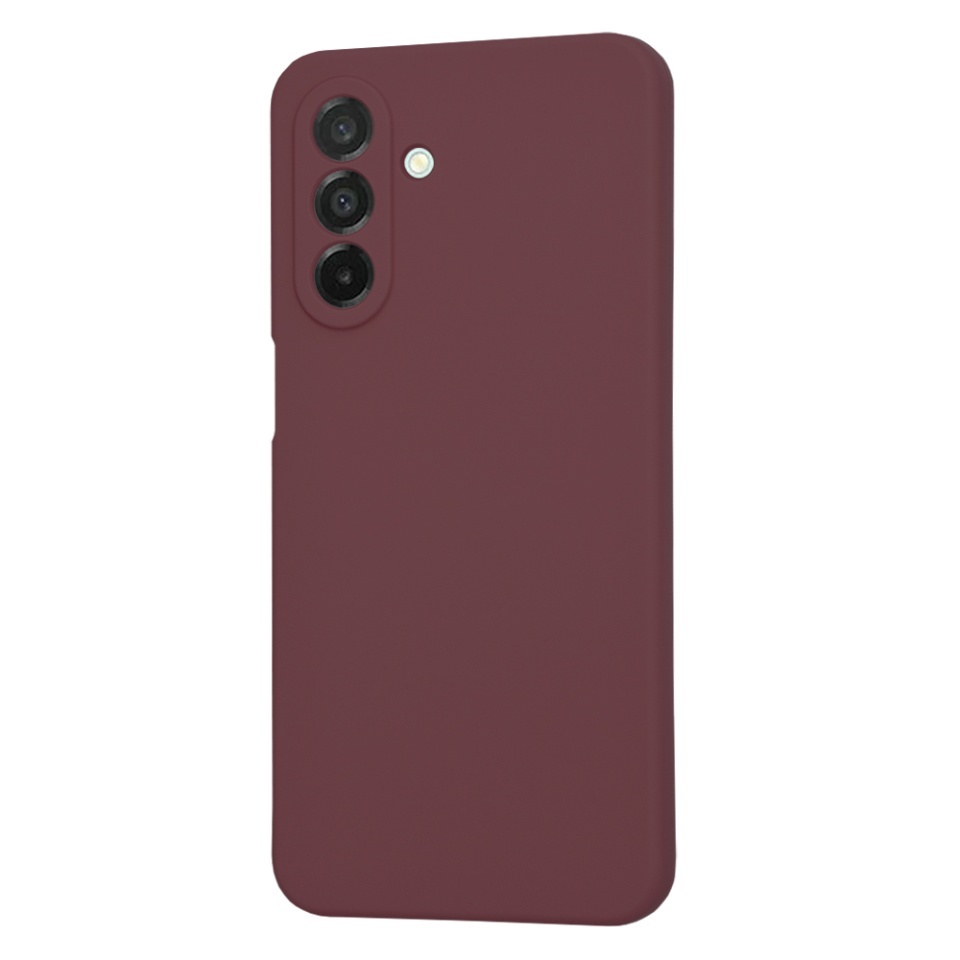 Husa pentru Samsung Galaxy A26 5G, SKYDDAR INNOVATION, din Silicon Catifelat, SoftElegance, set cu sticker, Bordo - 2 | YEO