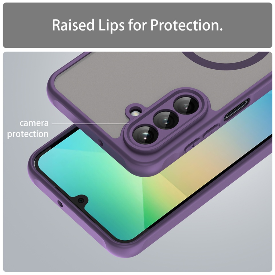 Husa pentru Samsung Galaxy A26 5G, SKYDDAR INNOVATION, HaloFrost MagSafe II, Antisoc, set cu sticker, Mov - 3 | YEO