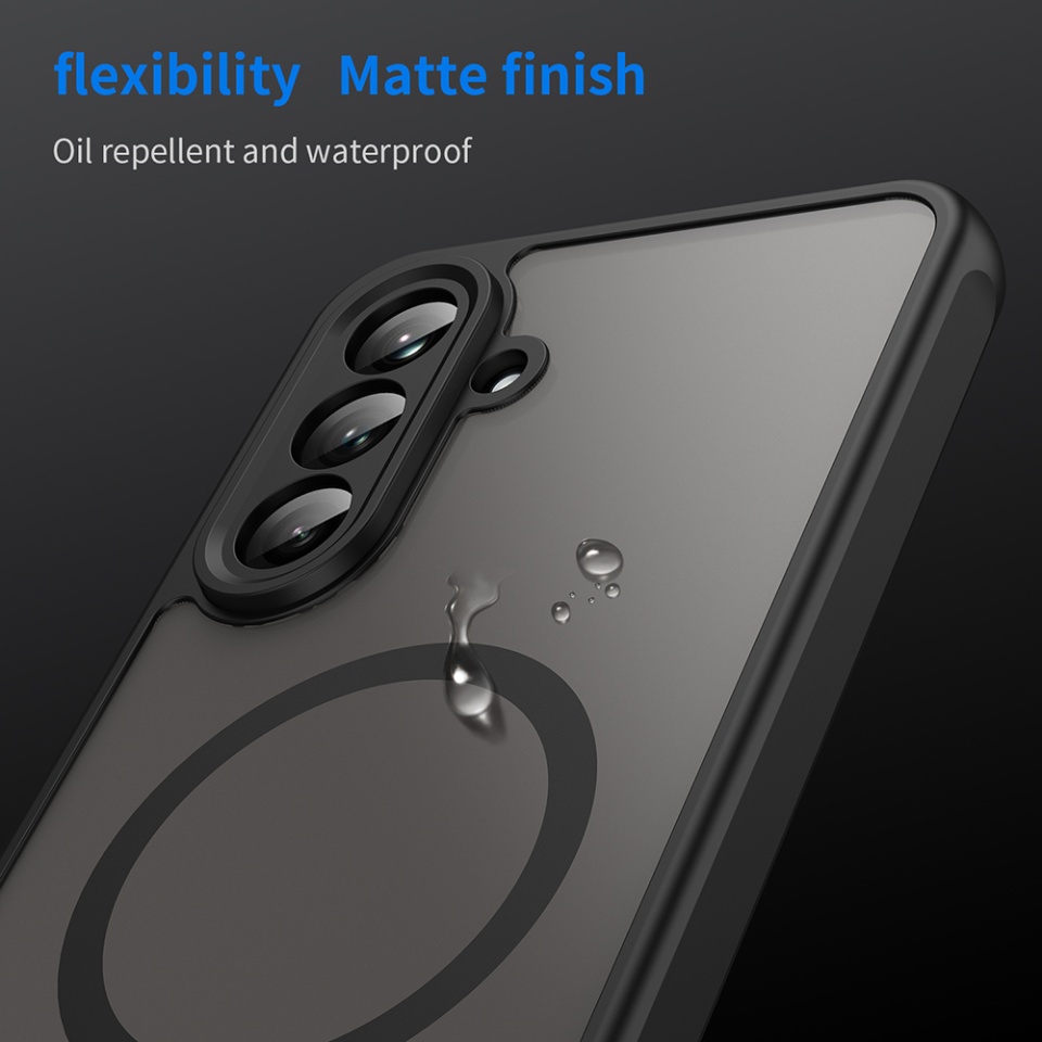 Husa pentru Samsung Galaxy A26 5G, SKYDDAR INNOVATION, HaloFrost MagSafe II, Antisoc, set cu sticker, Negru - 8