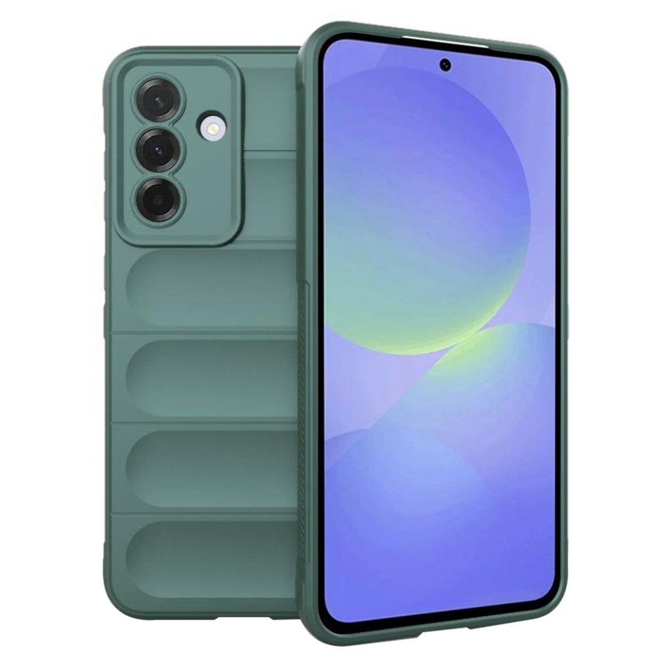 Husa pentru Samsung Galaxy A36 5G / Galaxy A56 5G, SKYDDAR INNOVATION, Vogue, din Silicon Mat, Verde, set cu sticker