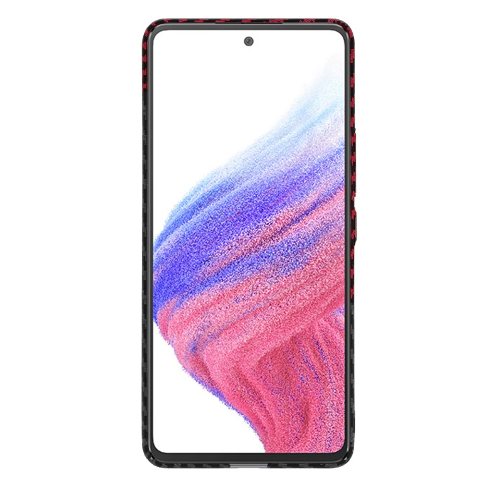 Husa pentru Samsung Galaxy A53 5G, Finisaj Premium cu Textura de Carbon, Design Elegant, SKDR CarbonFlex - Rosu inchis - 2 | YEO