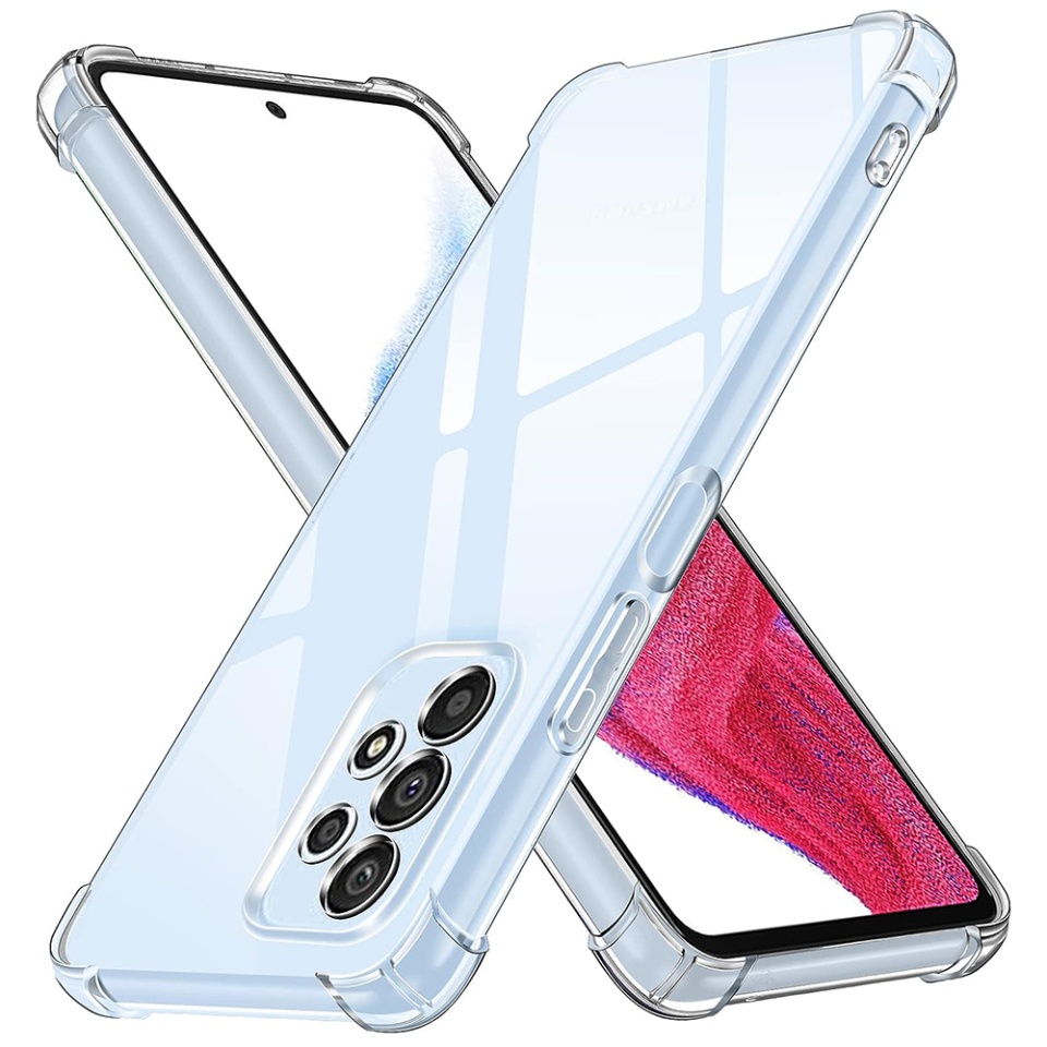 Husa pentru Samsung Galaxy A53 5G , SKYDDAR INNOVATION, Shockproof Clear din Silicon Slim, Transparenta, set cu sticker