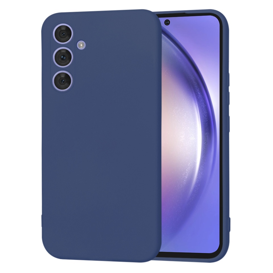 Husa pentru Samsung Galaxy A54 din Silicon Catifelat, Protectie Premium, Skyddar SoftElegance - Bleumarin